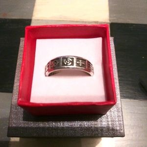 Silver Christian Symbols Ring
